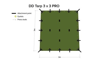 DD Tarp 3 x 3 PRO Olive Green 2