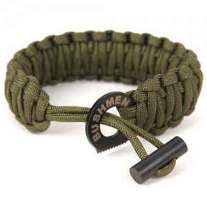 Bushmen survival armband 6 meter met firesteel groen