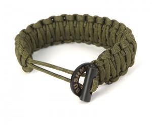 Bushmen survival armband 6 meter met firesteel groen 1