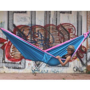 Ticket to the Moon Kingsize Hammock Aqua/ Pink 2